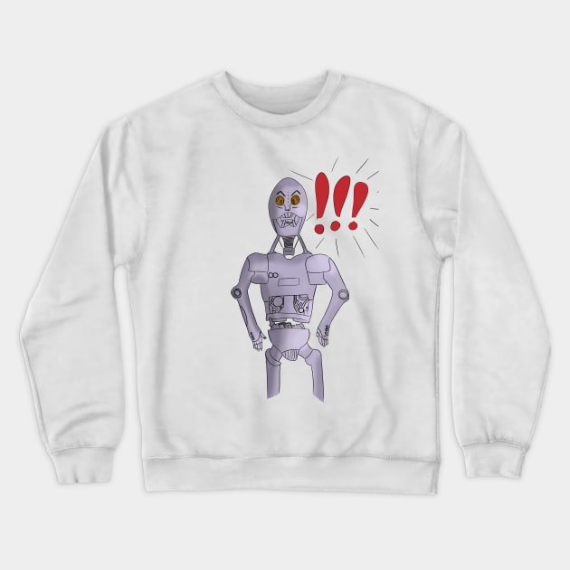 Vintage Funny Mr Robot Cartoon Design Crewneck Sweatshirt by VE_Merchandise